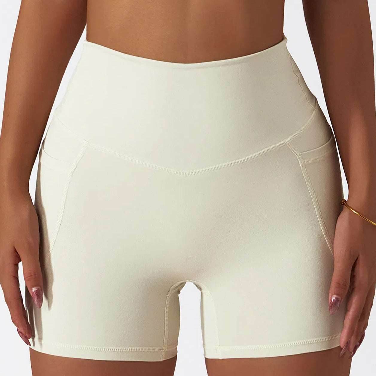 Solid High Waist Yoga Short