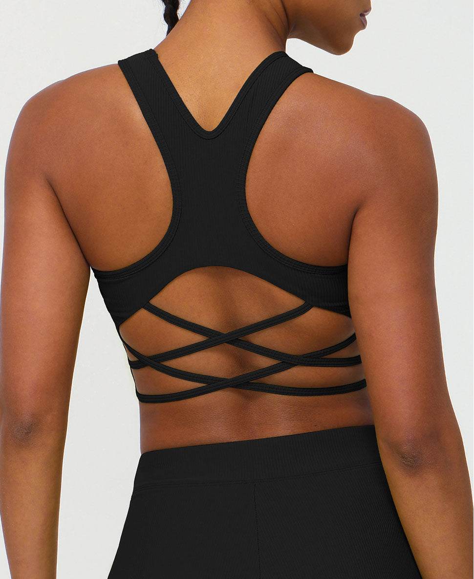 Back Cross Sports Tank Top Yoga Bra