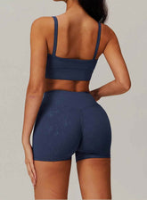 Sports Bra With Gold Blocking Pattern