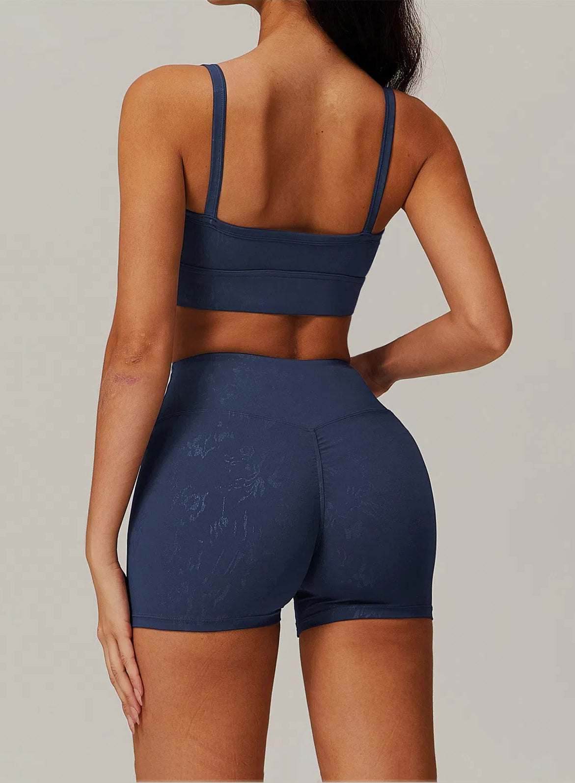 Sports Bra With Gold Blocking Pattern