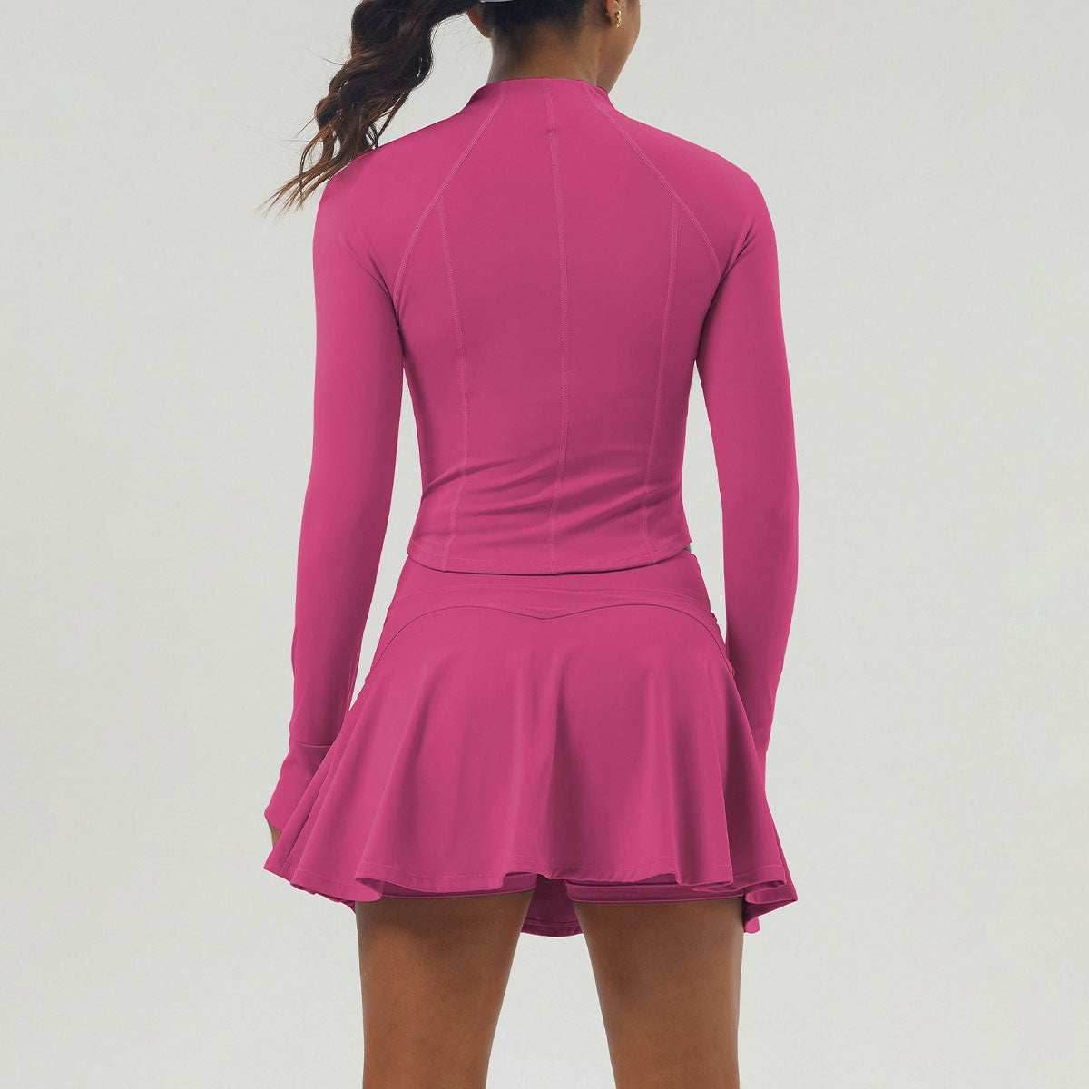 Sports Tennis Dress Set With Jacket and Skirt