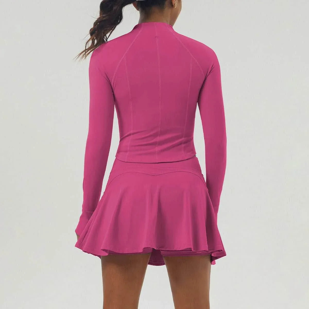 Sports Tennis Dress Set With Jacket and Skirt -