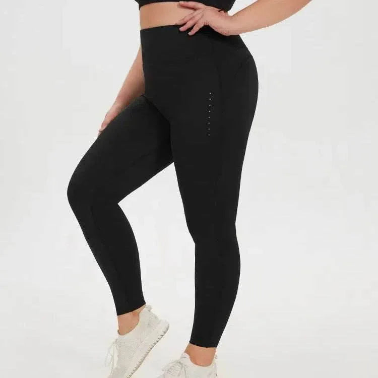 High Waisted Butt Lift Gym Leggings - Silent Black