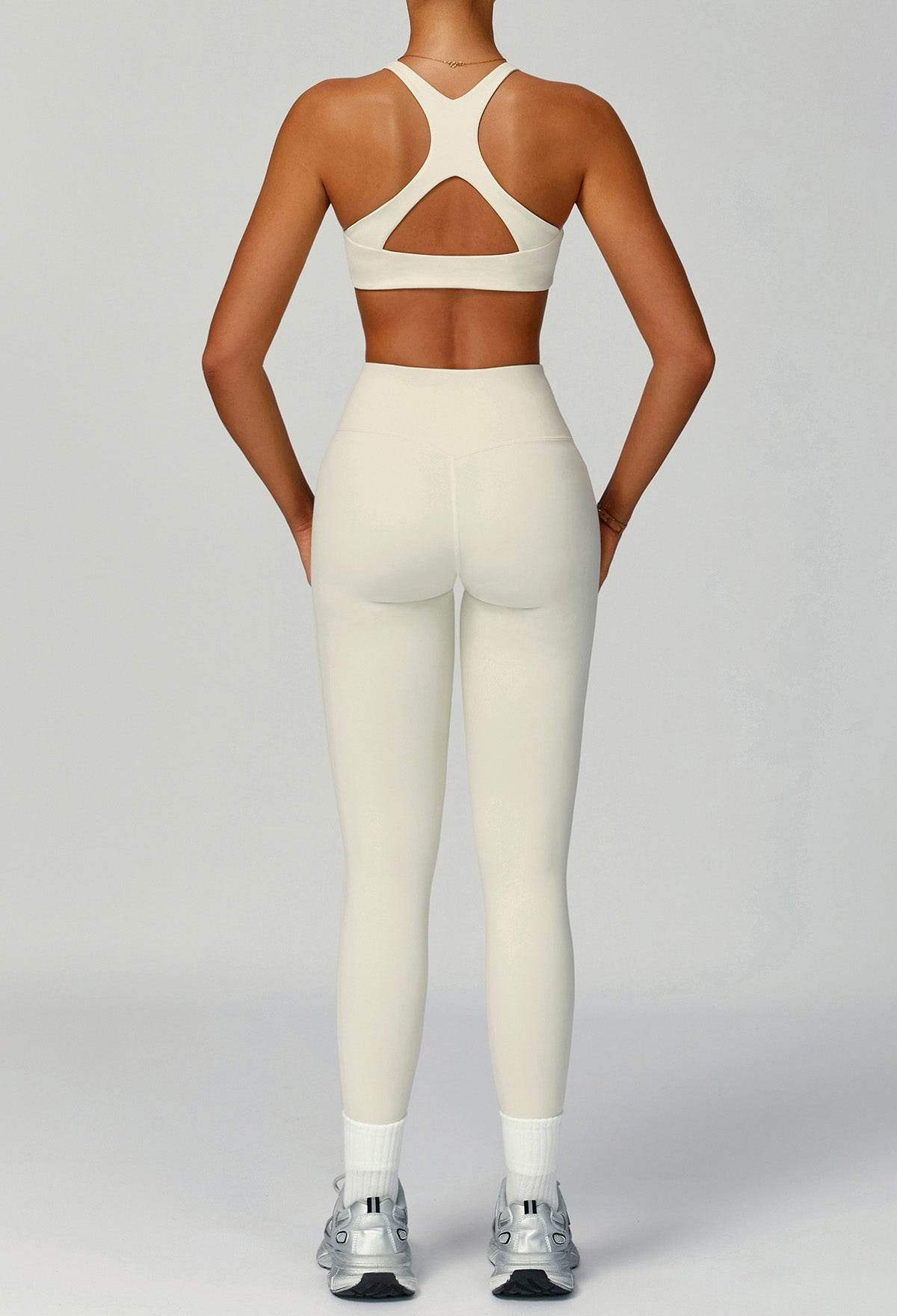 Activewear Set with X Shaped Back Sport Bra and Legging