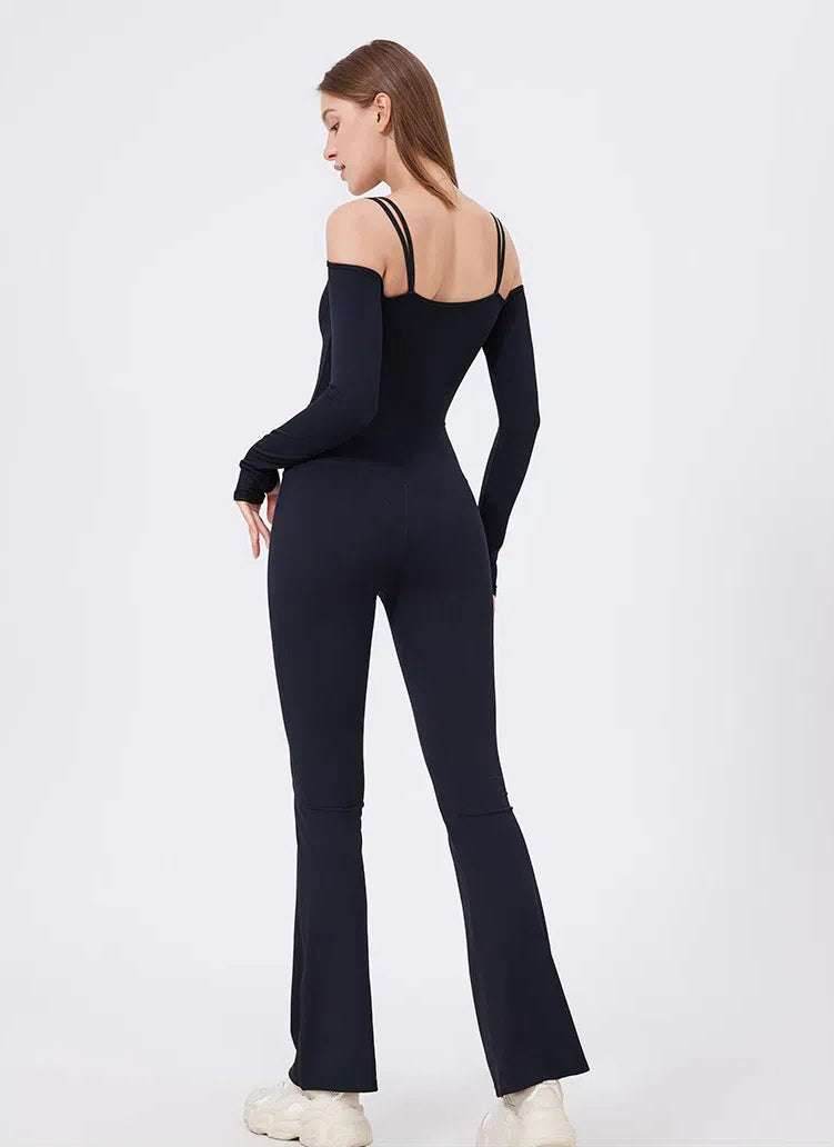 Long Sleeve Strapless Sports Jumpsuit