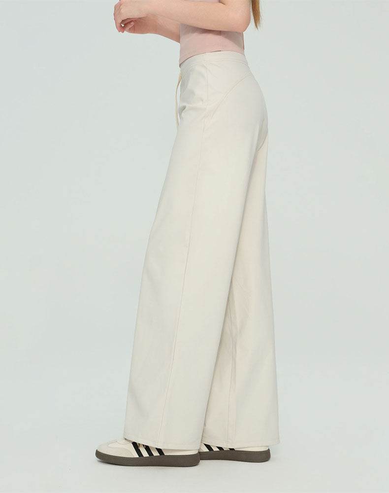 Casual Drawstring Waist Sweatpants Wide Leg Yoga Trousers