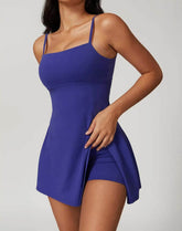 Square Neck Tennis Dress with Short
