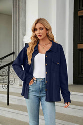 Casual Long Sleeve Button Down Shirt Coat