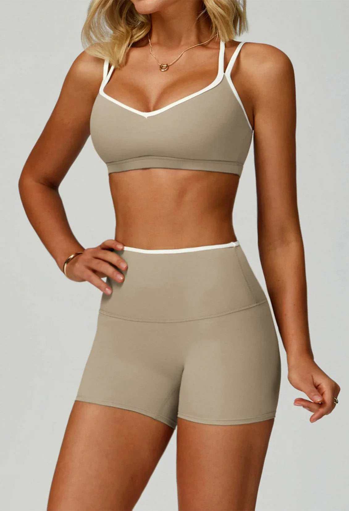 Double Shoulder Straps Sports Bras with Removable Chest Pad -