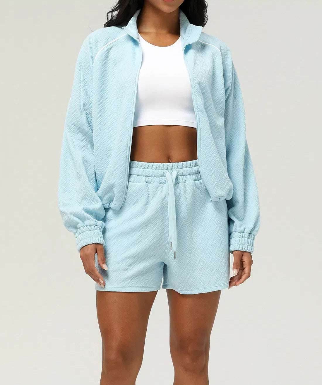 Casual Sportswear Set with Jacket and Short