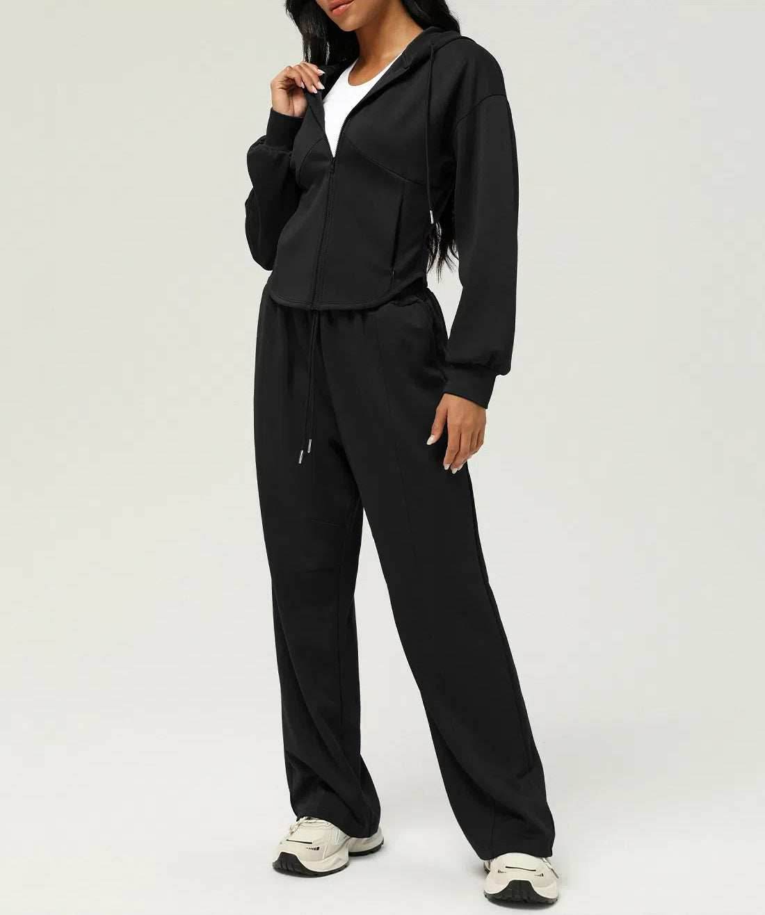 Casual Sportswear Sets with Hooded Sweatshirt and Pant