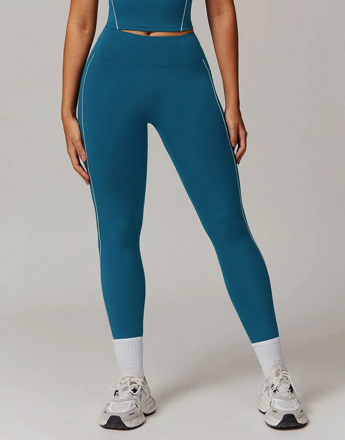 High Waist Yoga Leggings - Blue