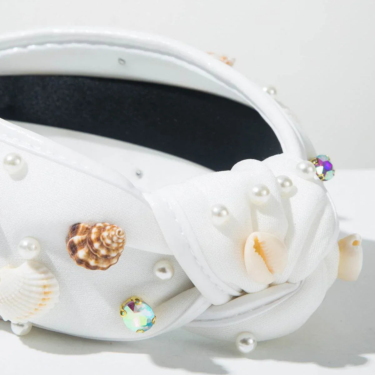 Seaside Vacation Headband with Pearl Diamond Rhinestone Shell Conch -