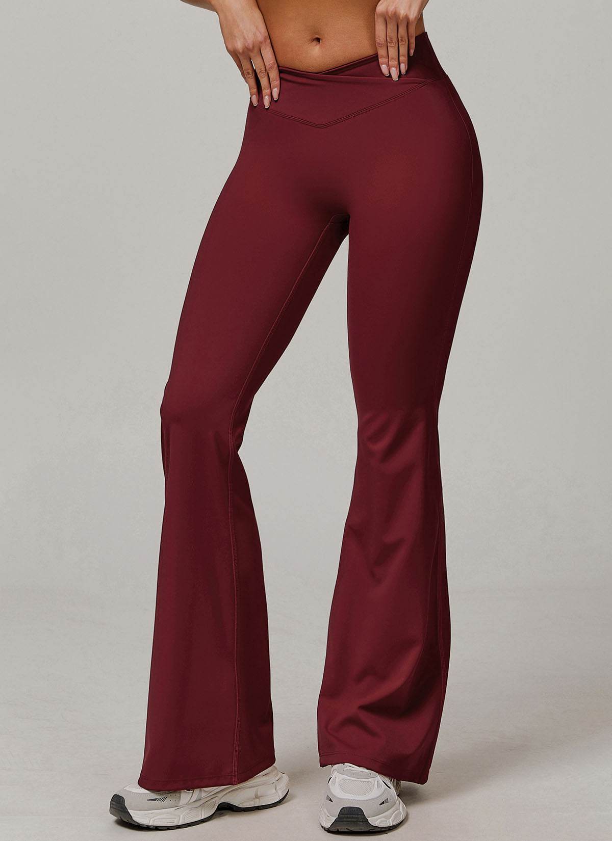High Waisted Tummy Control Casual Flare Yoga Pants