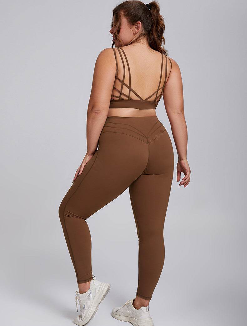 V Neck Cross Back Sports Bra