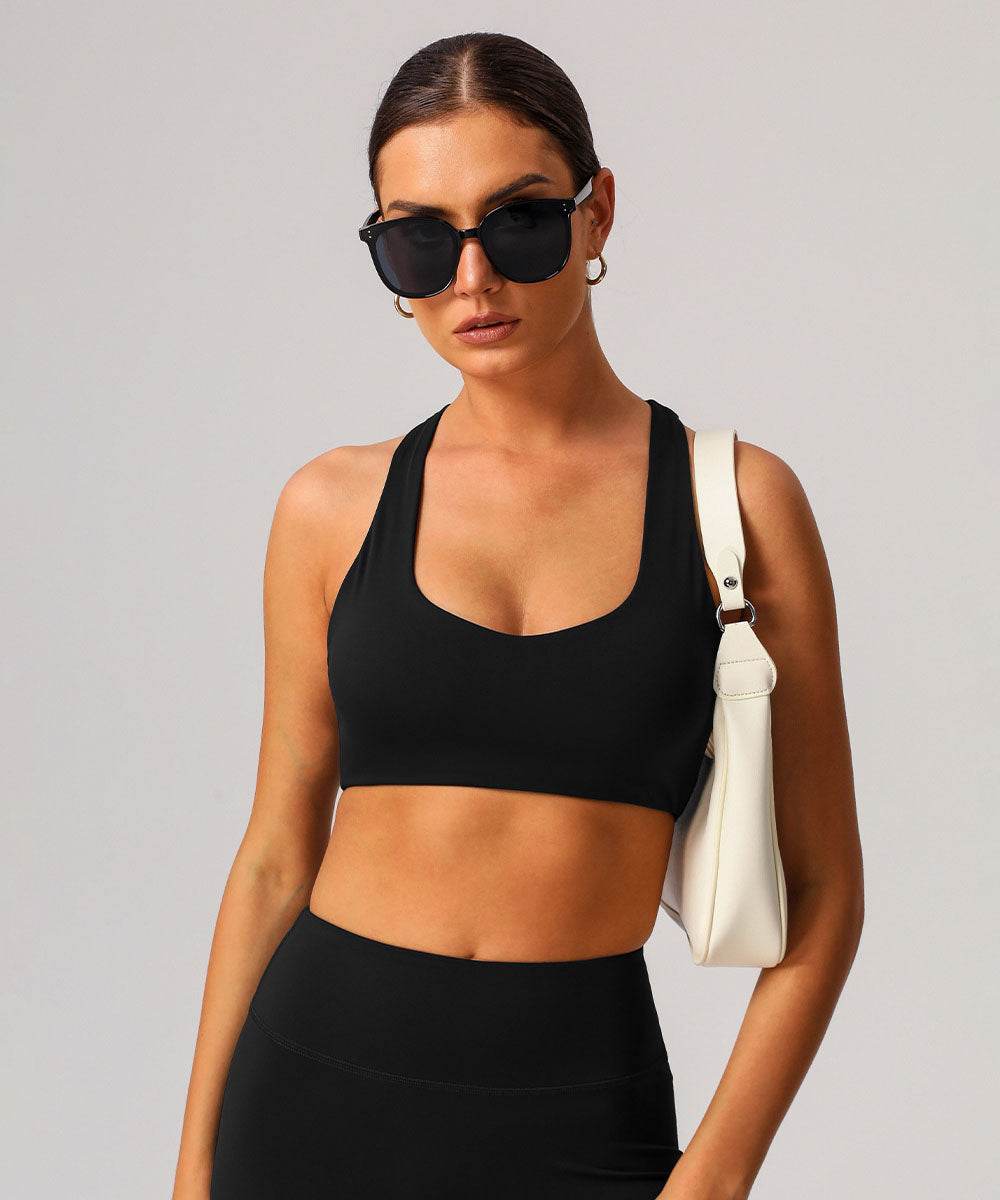 Racerback Sport Bra Tops with Built in Chest Pads