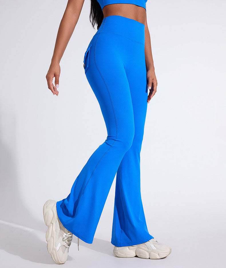 High Waist Yoga Flared Pant With Tooling Pocket