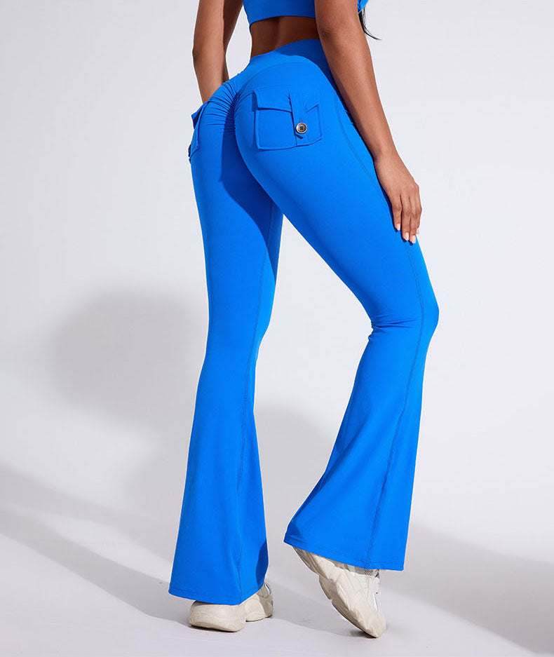 High Waist Yoga Flared Pant With Tooling Pocket