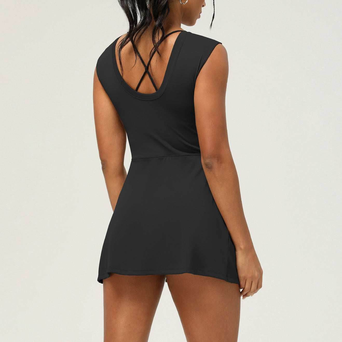 Athletic Sleeveless Dress With Built-in Short