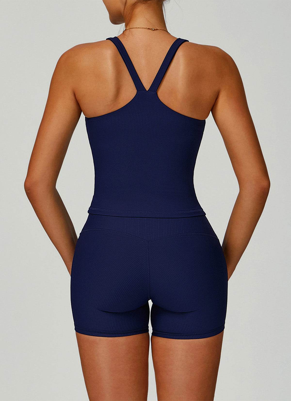 Square Neckline V Back Sports Tank Top -