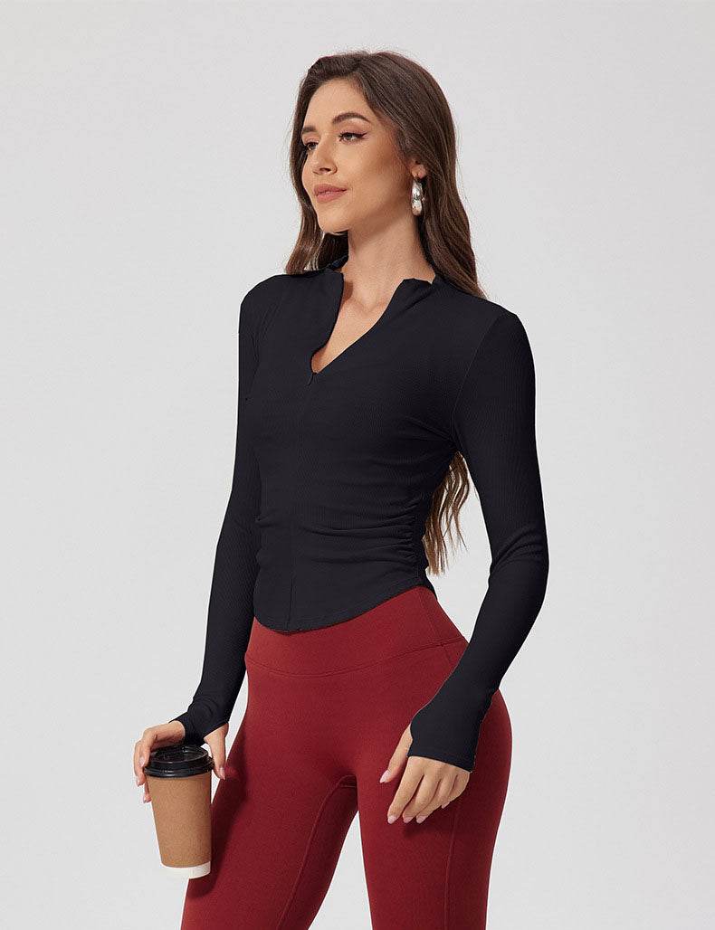 Half Zipper Long Sleeve Yoga T-Shirt