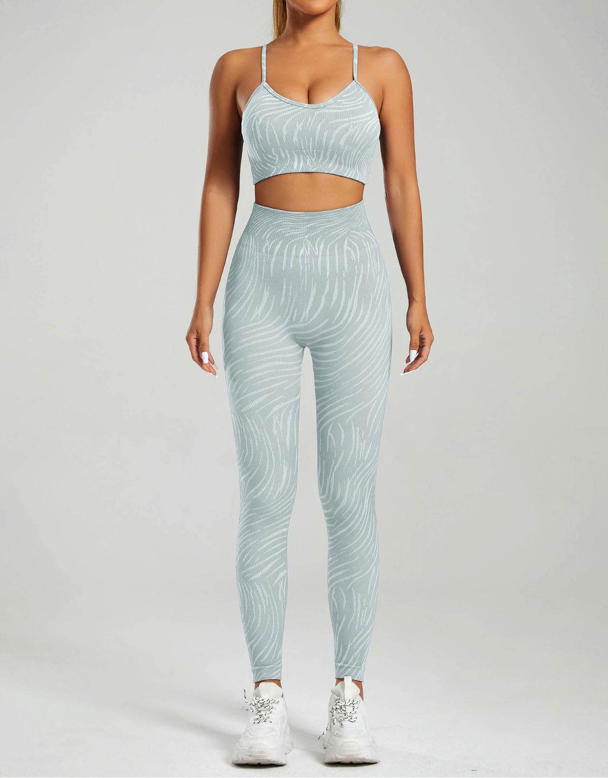 High Waist Striped Yoga Leggings