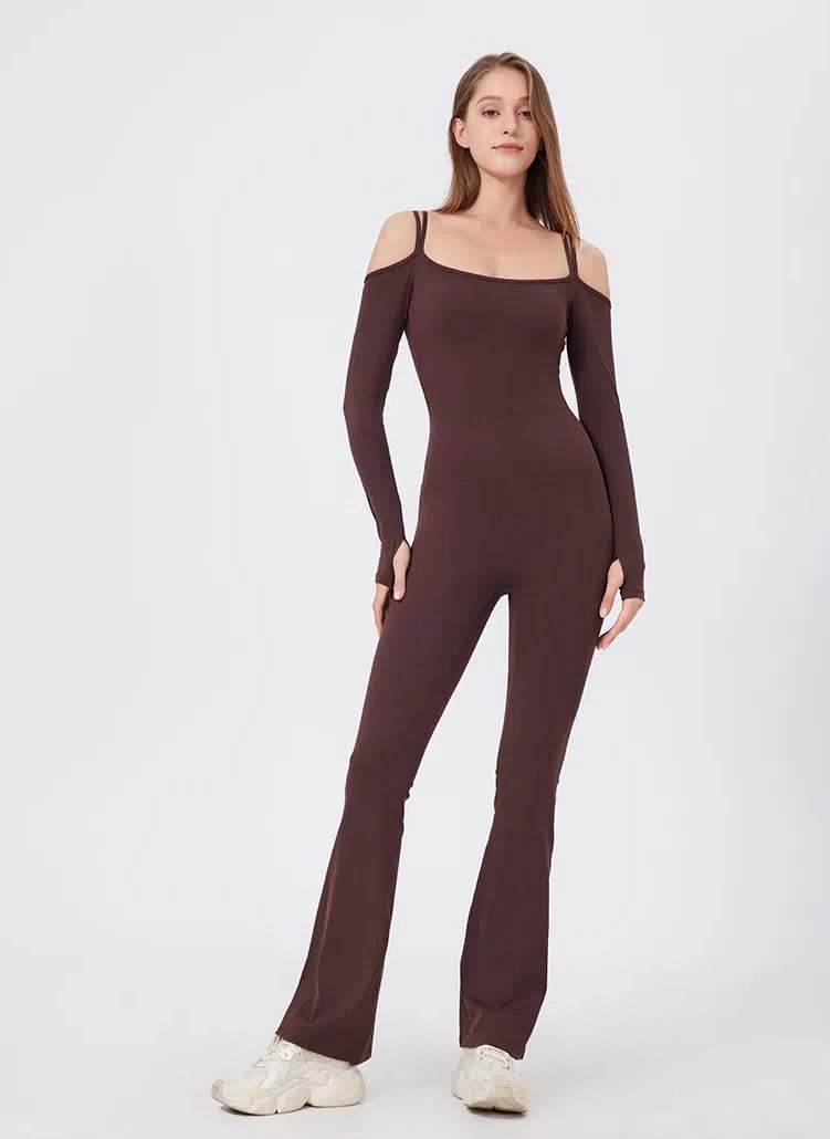 Long Sleeve Strapless Sports Jumpsuit