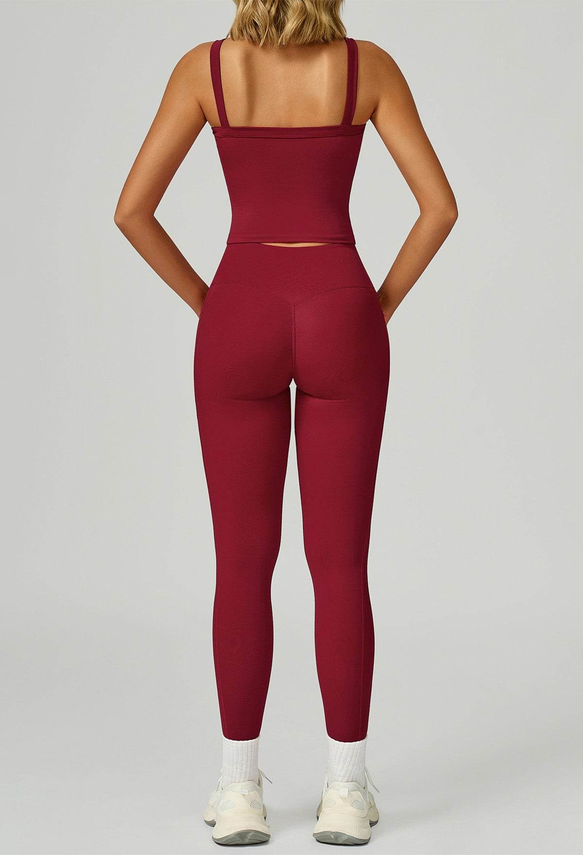 Activewear Set with Wide Strap Tank Top and Legging