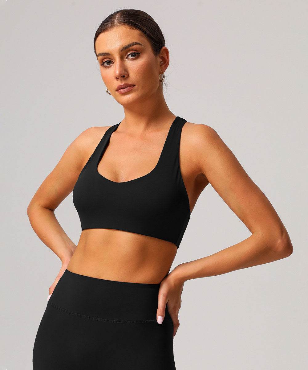Racerback Sport Bra Tops with Built in Chest Pads