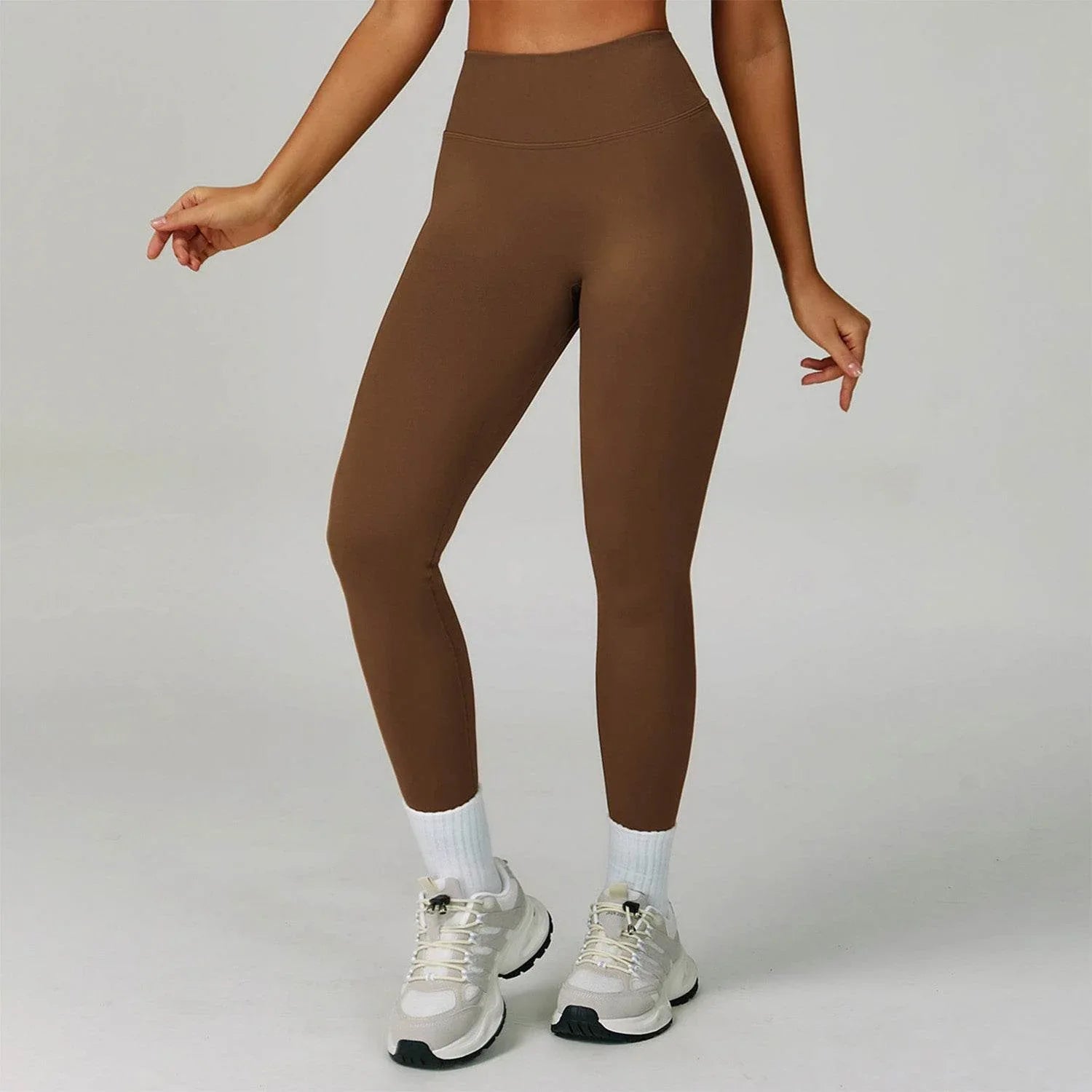 V Back High Waist Biker Legging -