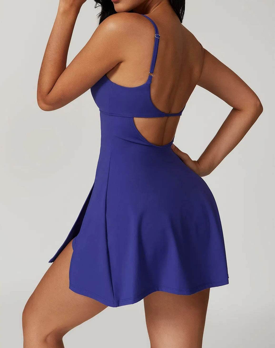 Square Neck Tennis Dress with Short