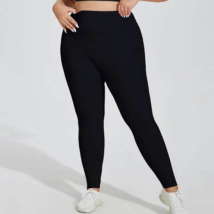 Plus Size Seamless Sports Leggings With Pocket