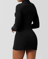 Skinny Long Sleeve Yoga Short Length Dress