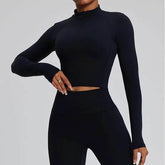 Long Sleeve Half Zip Yoga Jacket with Pocket