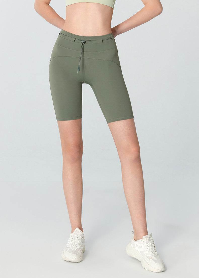 High Waisted Tummy Control Biker Shorts with Adjustable Waist