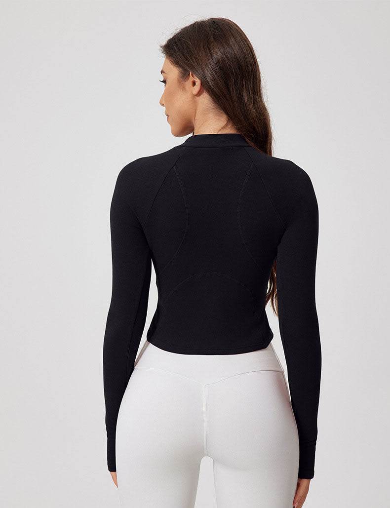 Slim Fit Fitness Zipper Jacket with Thumb Hole