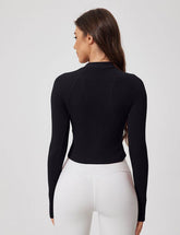 Slim Fit Fitness Zipper Jacket with Thumb Hole