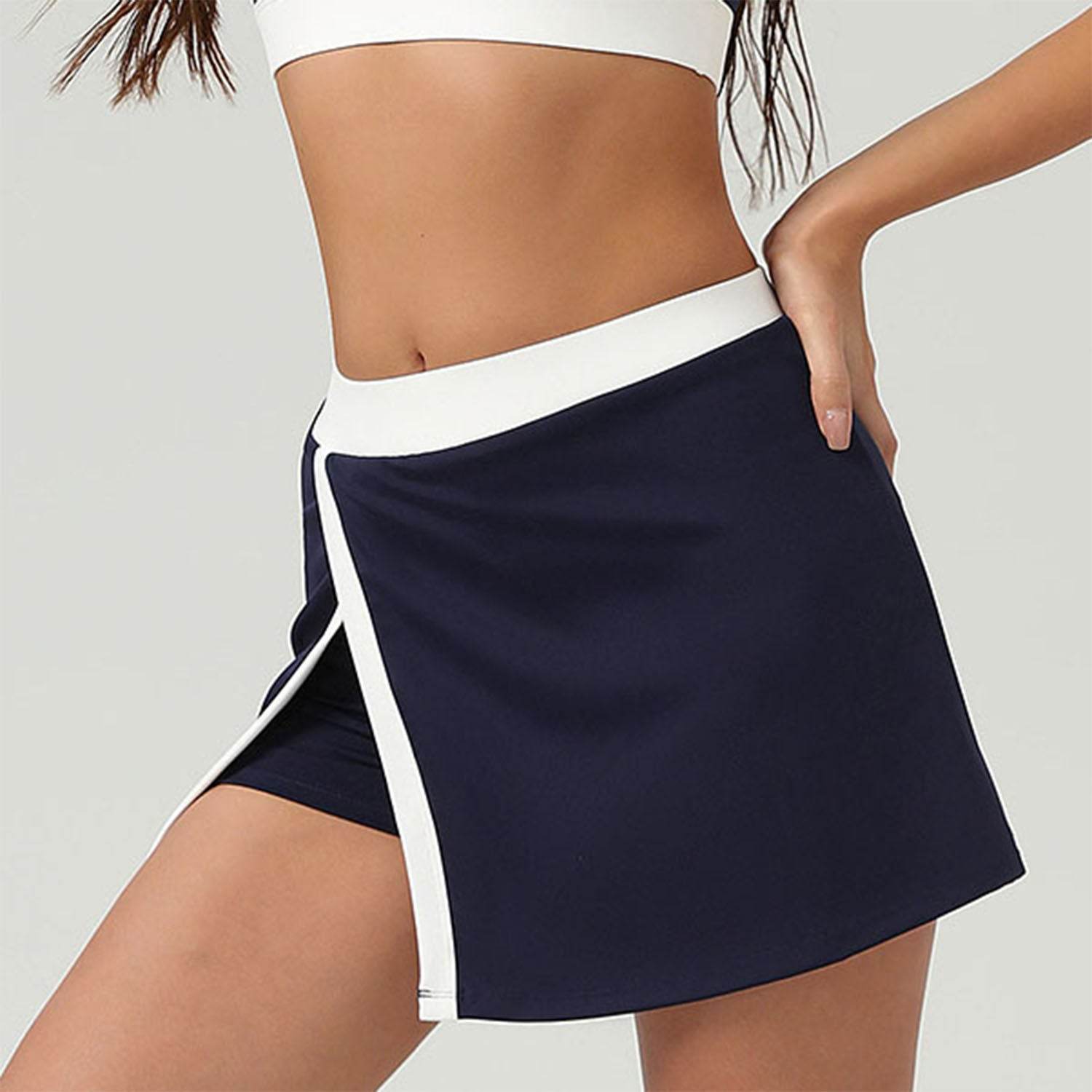 Color Block Mini Tennis Skirts with Skort