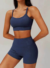 Sports Bra With Gold Blocking Pattern