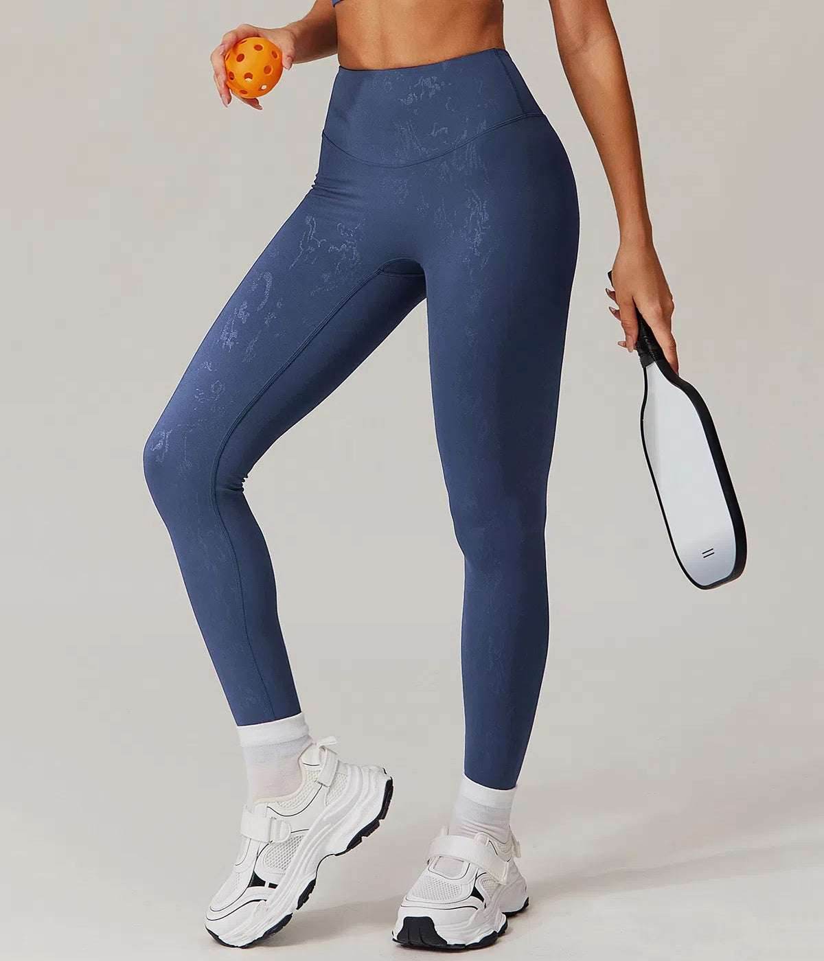 High Waist Yoga Leggings With Gold Blocking Pattern