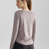 Long Sleeve Round Neckline Yoga T-Shirt