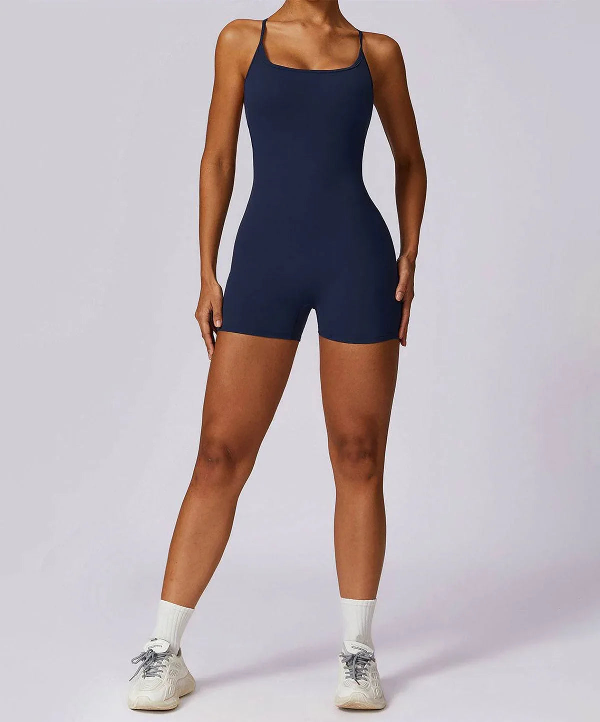 Scrunch Strappy One Piece Workout Short Jumpsuit -