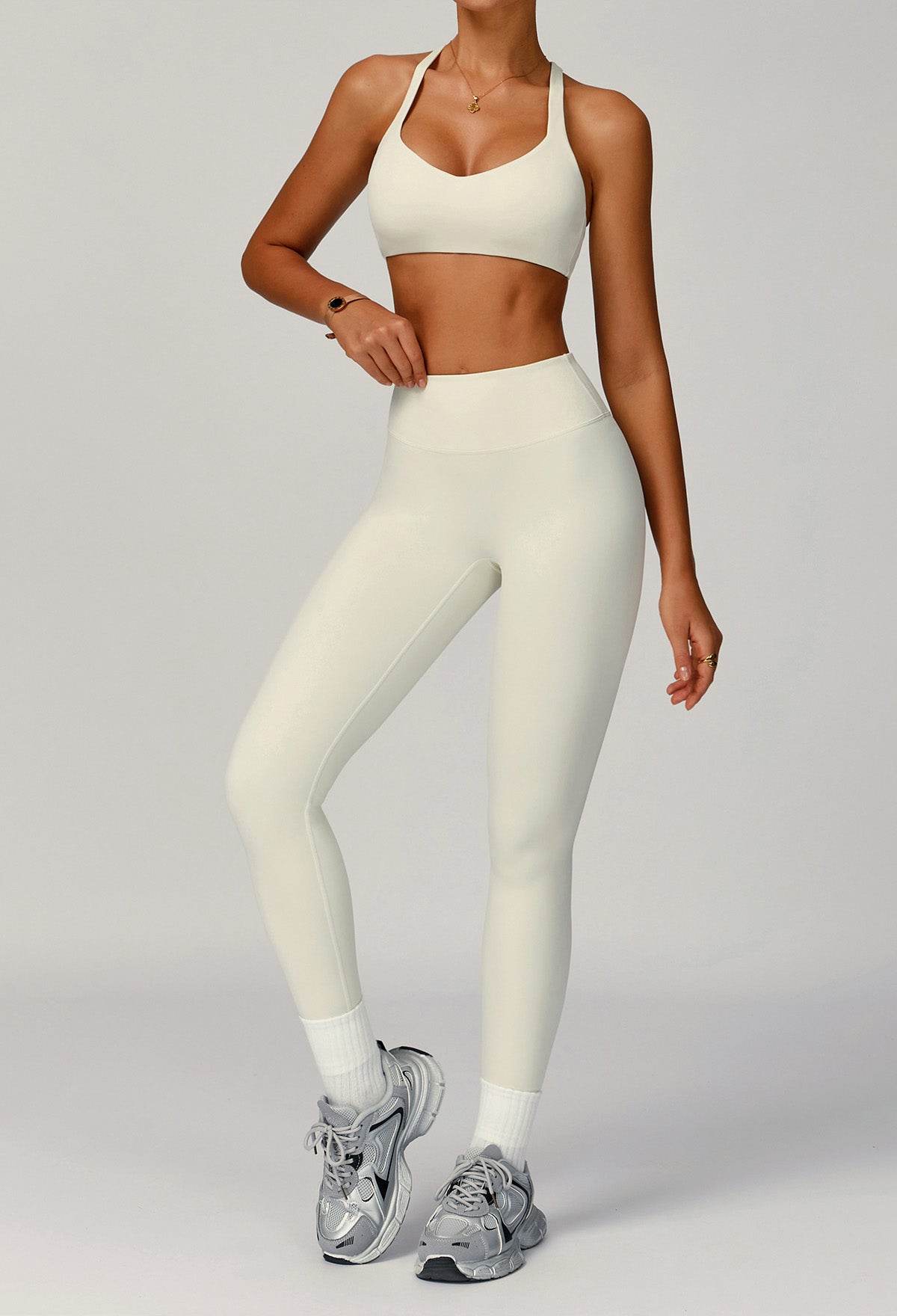 Activewear Set with X Shaped Back Sport Bra and Legging