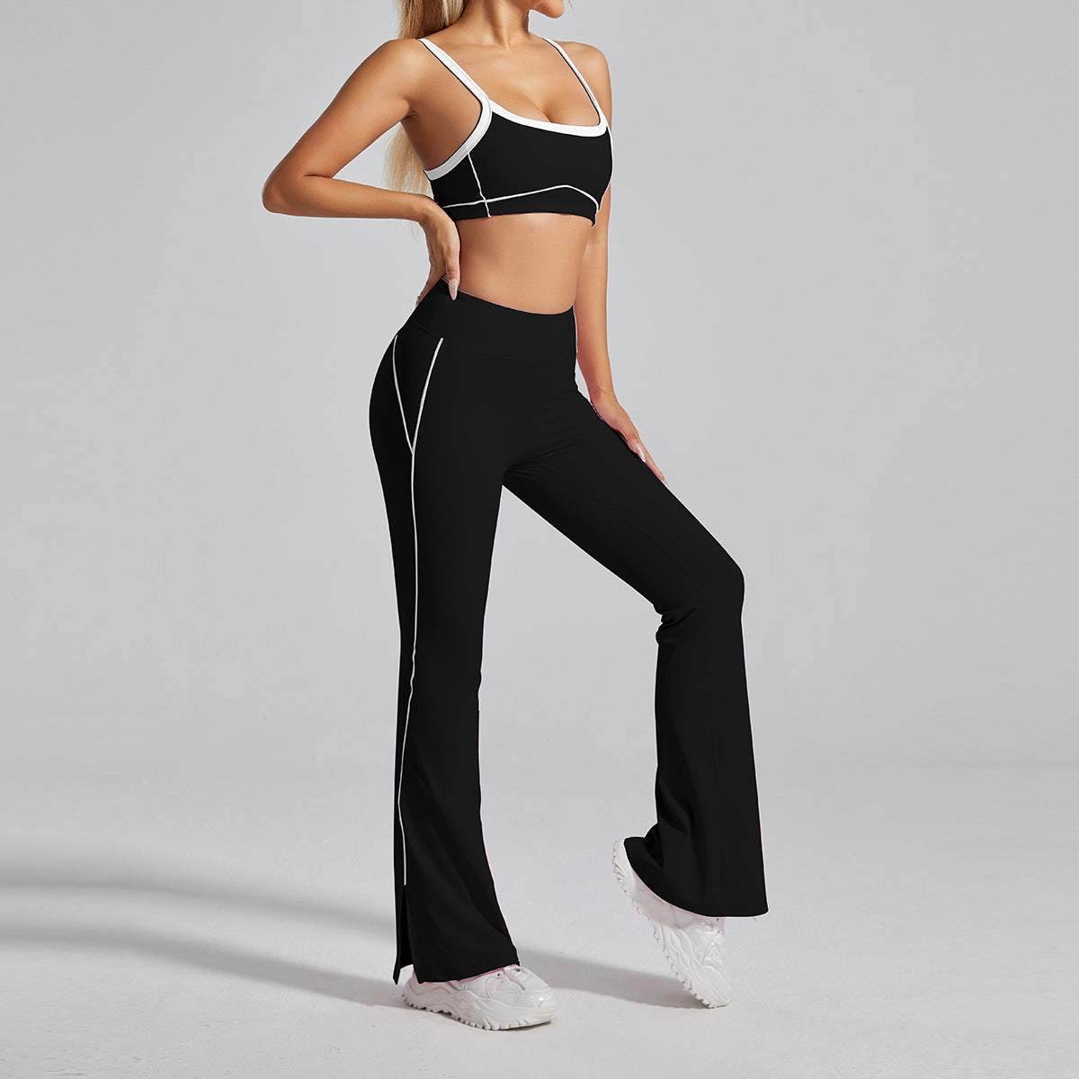 High Waist No Front Seam Sports Flared Pant