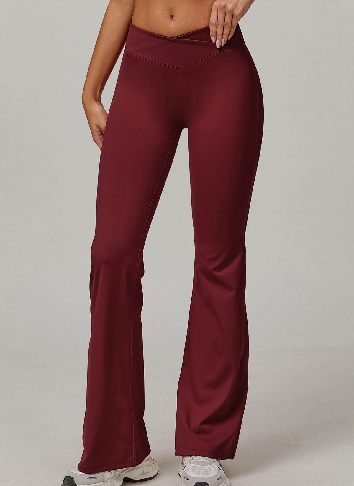 High Waisted Tummy Control Casual Flare Yoga Pants