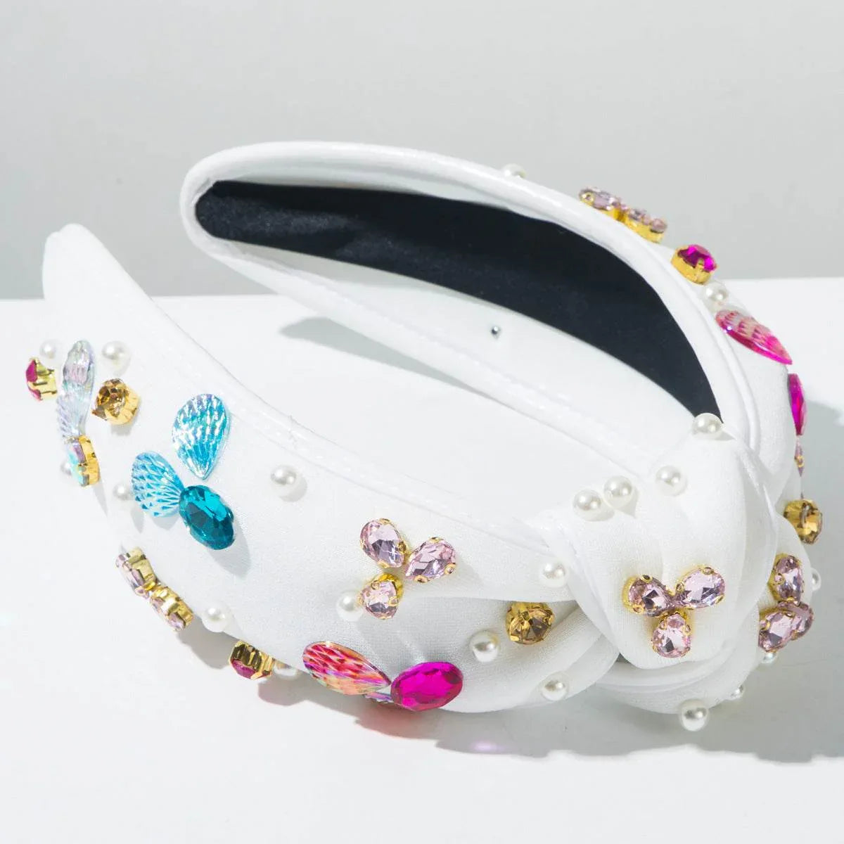 Seaside Vacation Headband with Pearl Diamond Rhinestone Shell Conch -