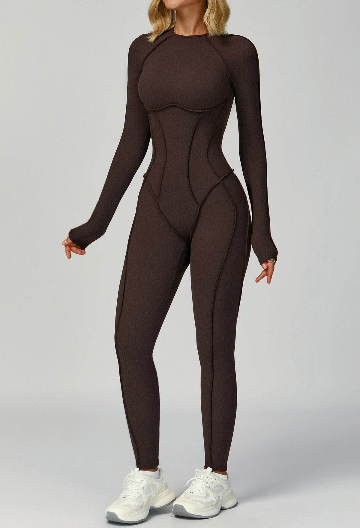 Long Sleeve Backless Yoga One Piece Jumpsuits -