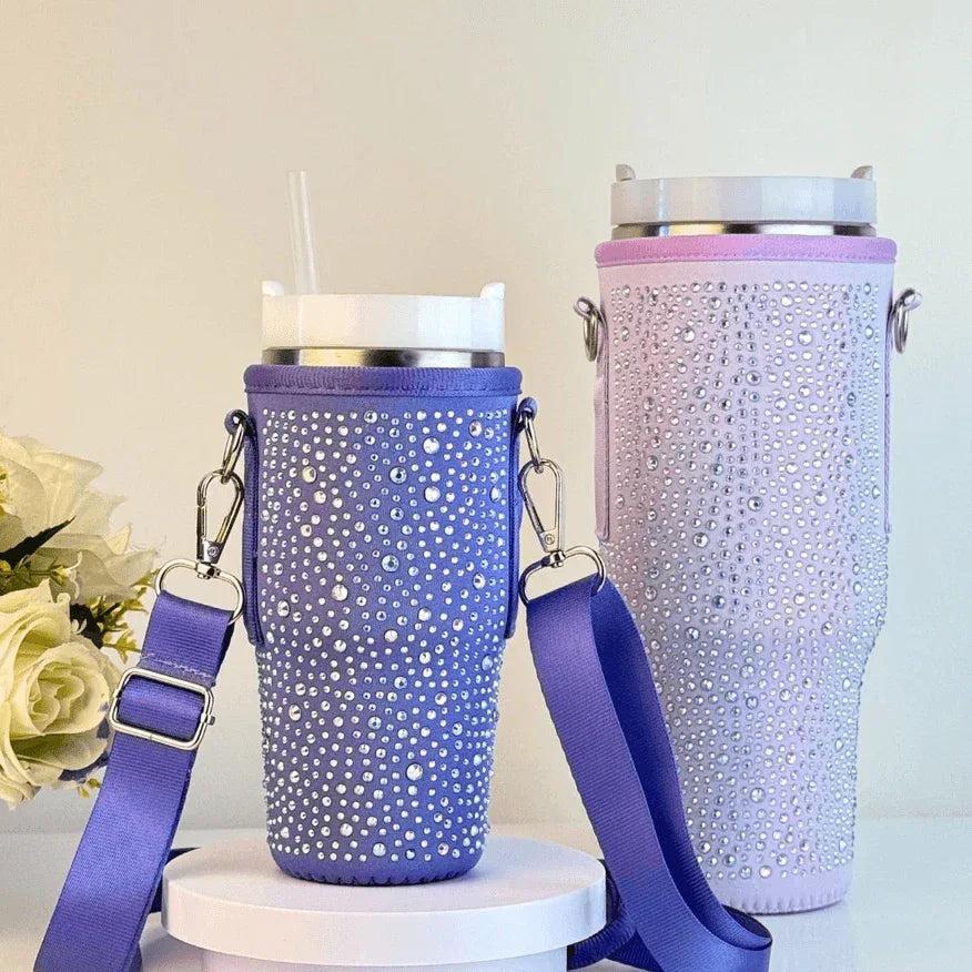 Bling Water Bottle Carrier Bag For 16oz Bottle Sleeve -