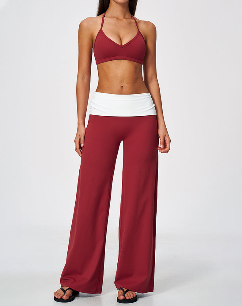 2 Piece Sports Bra and Flare Pant Pilates Outfit Sets