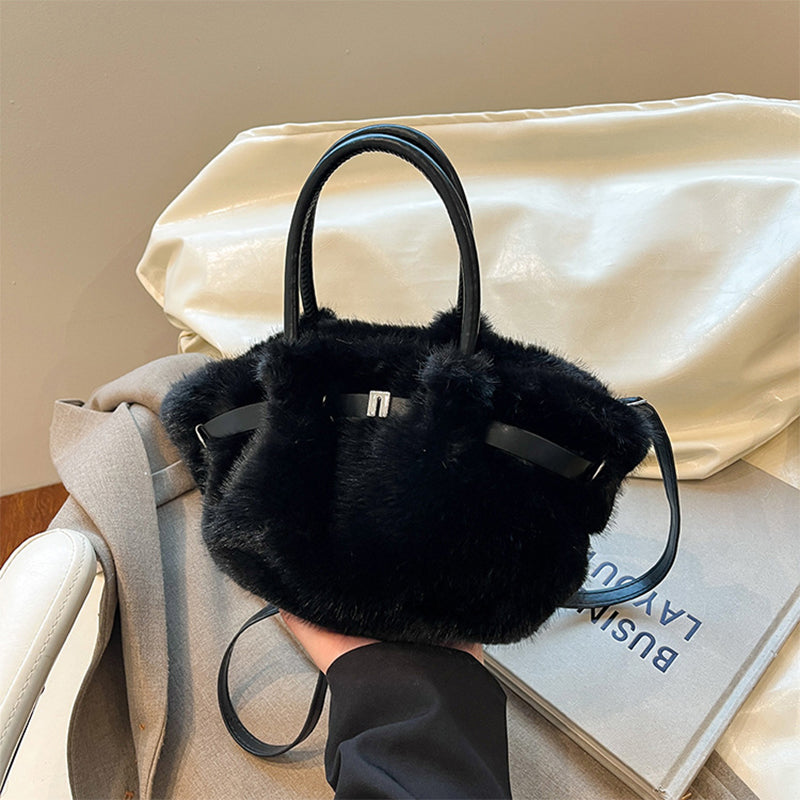 Furry Purse Fluffy Tote Bag Faux Fur Crossbody Handbag